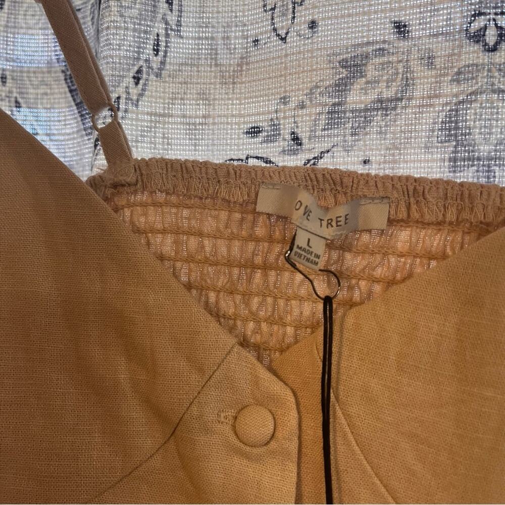 Love Tree Linen Blend Button Front Tank Top‎ Size Large - Picture 3 of 8